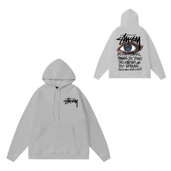 Stussy Ocular Hood Hoodie In Gray